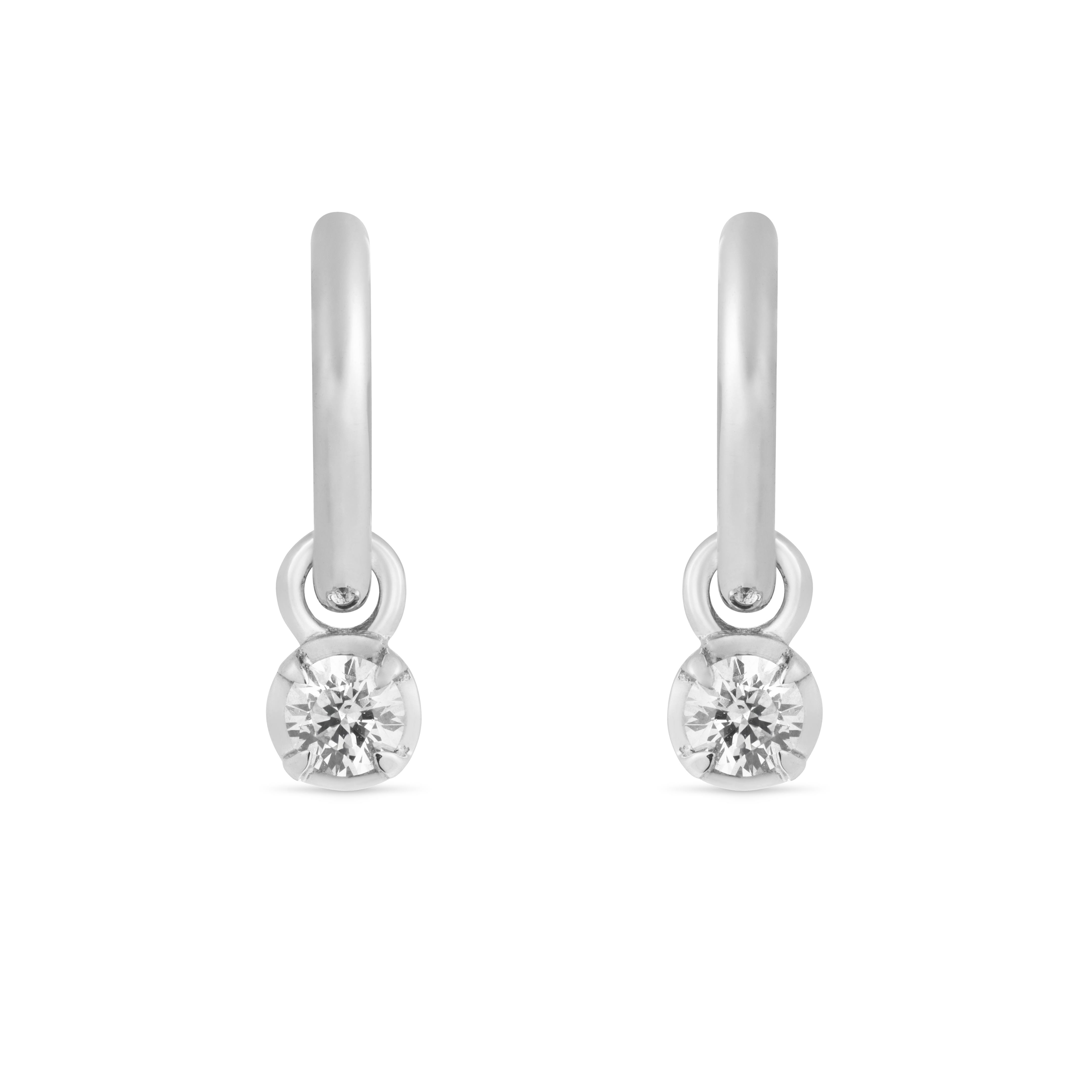 Small Round Kildonan White Gold Earrings