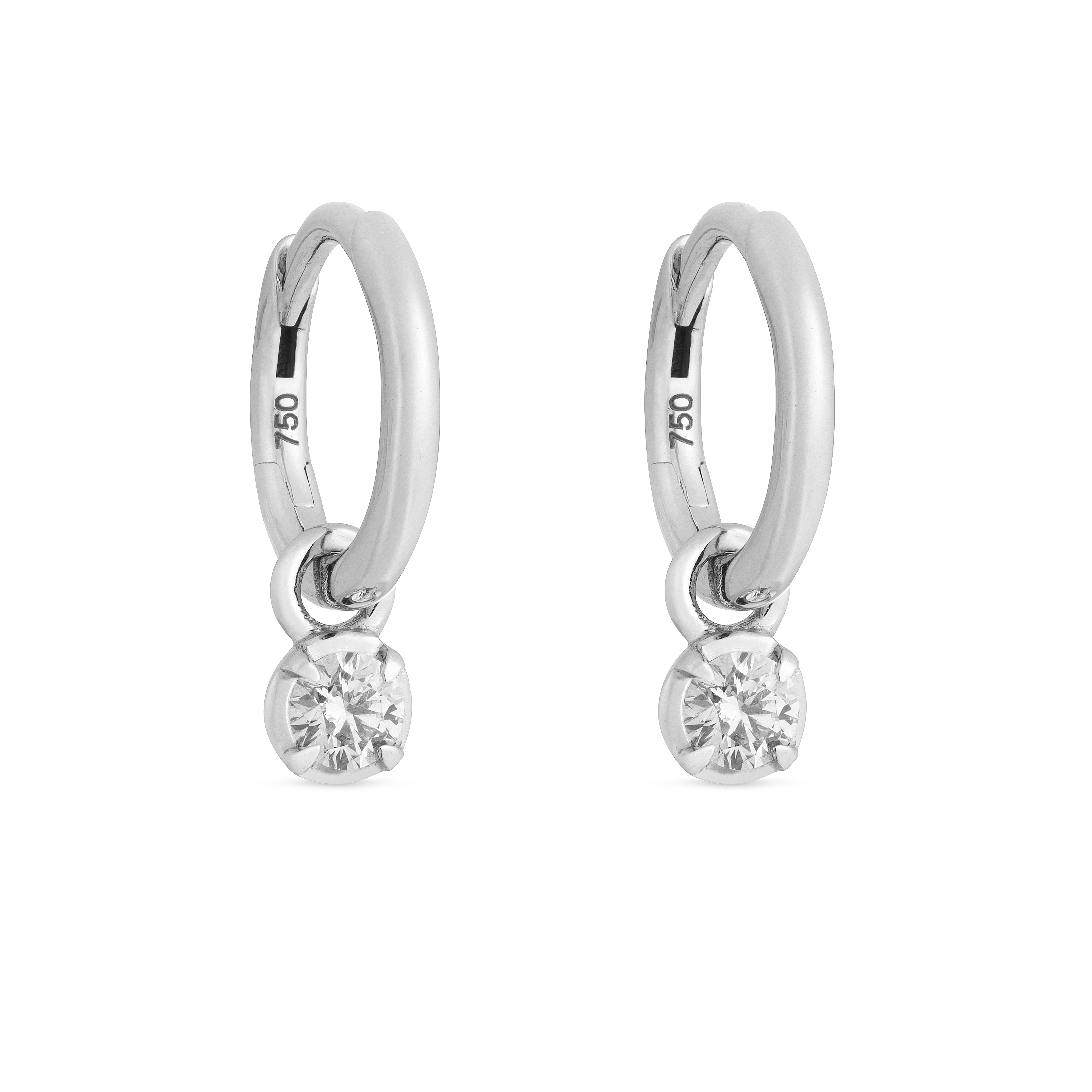 Small Round Kildonan White Gold Earrings