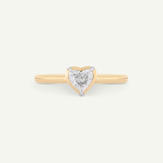Small Heart Oban Yellow Gold Ring