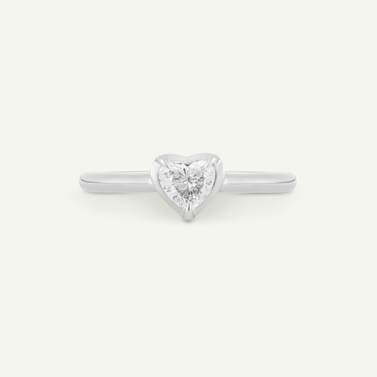 Small Heart Oban White Gold Ring