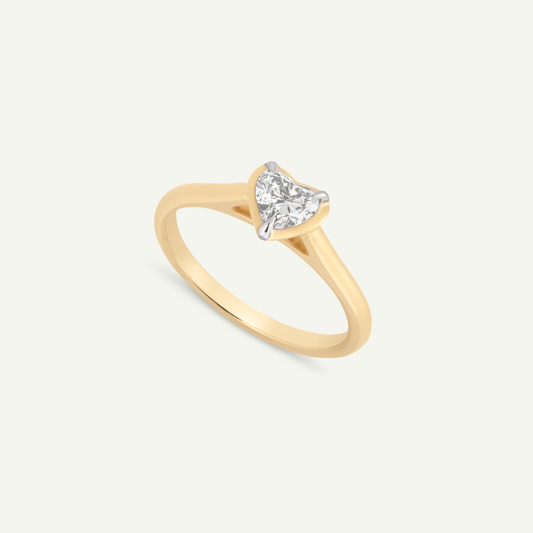 Small Heart Oban Yellow Gold Ring