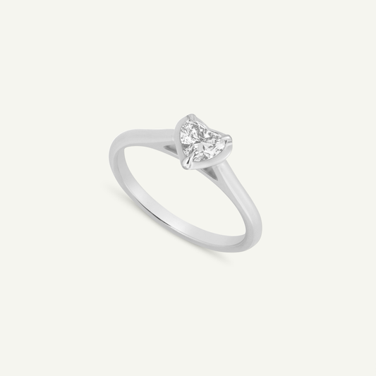 Small Heart Oban White Gold Ring