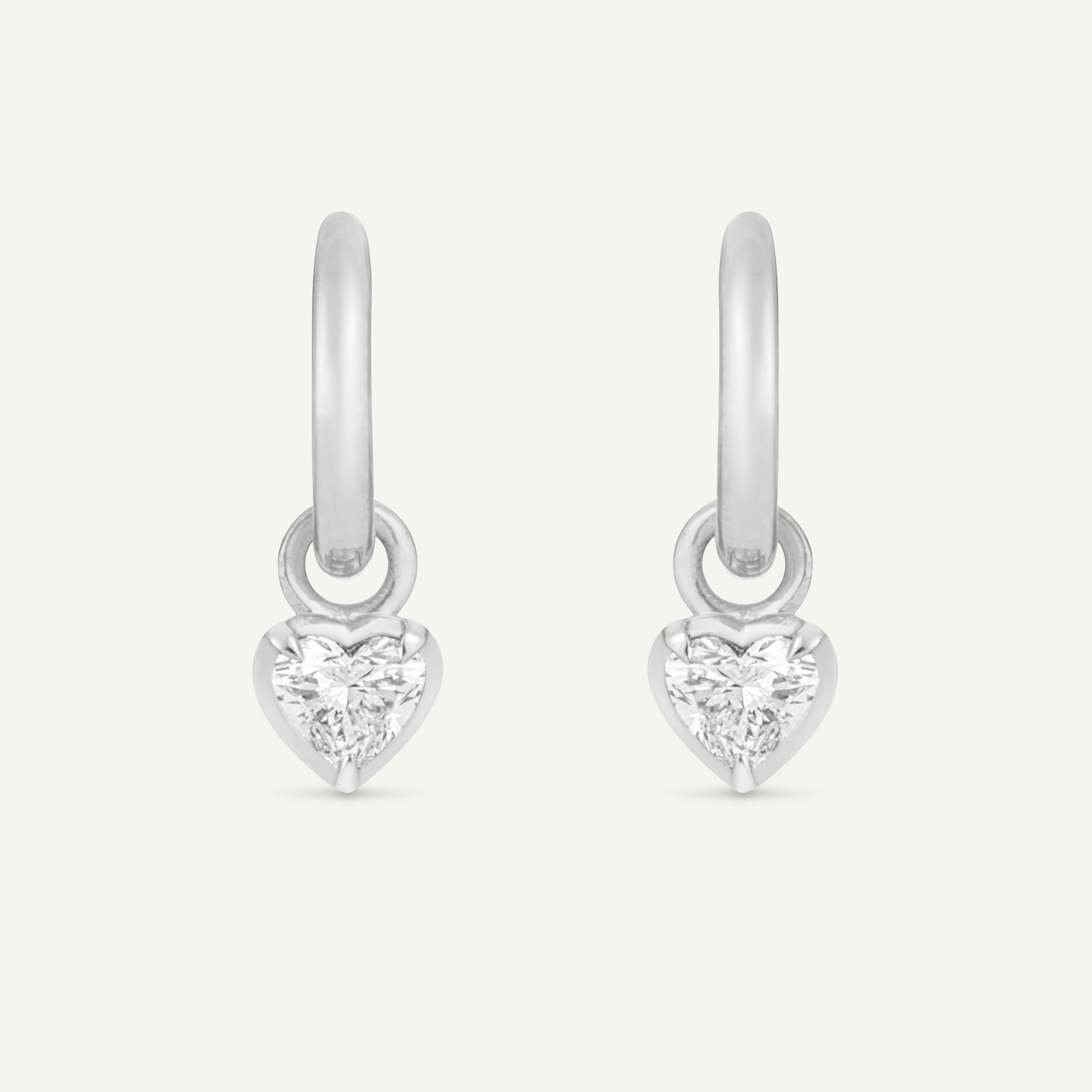 Small Heart Kildonan White Gold Earrings
