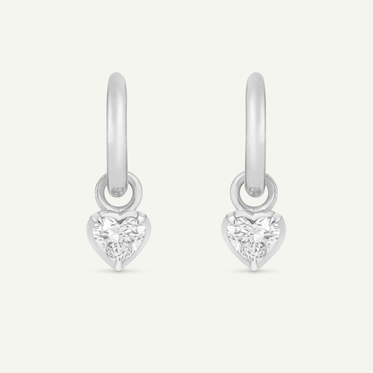 Small Heart Kildonan White Gold Earrings