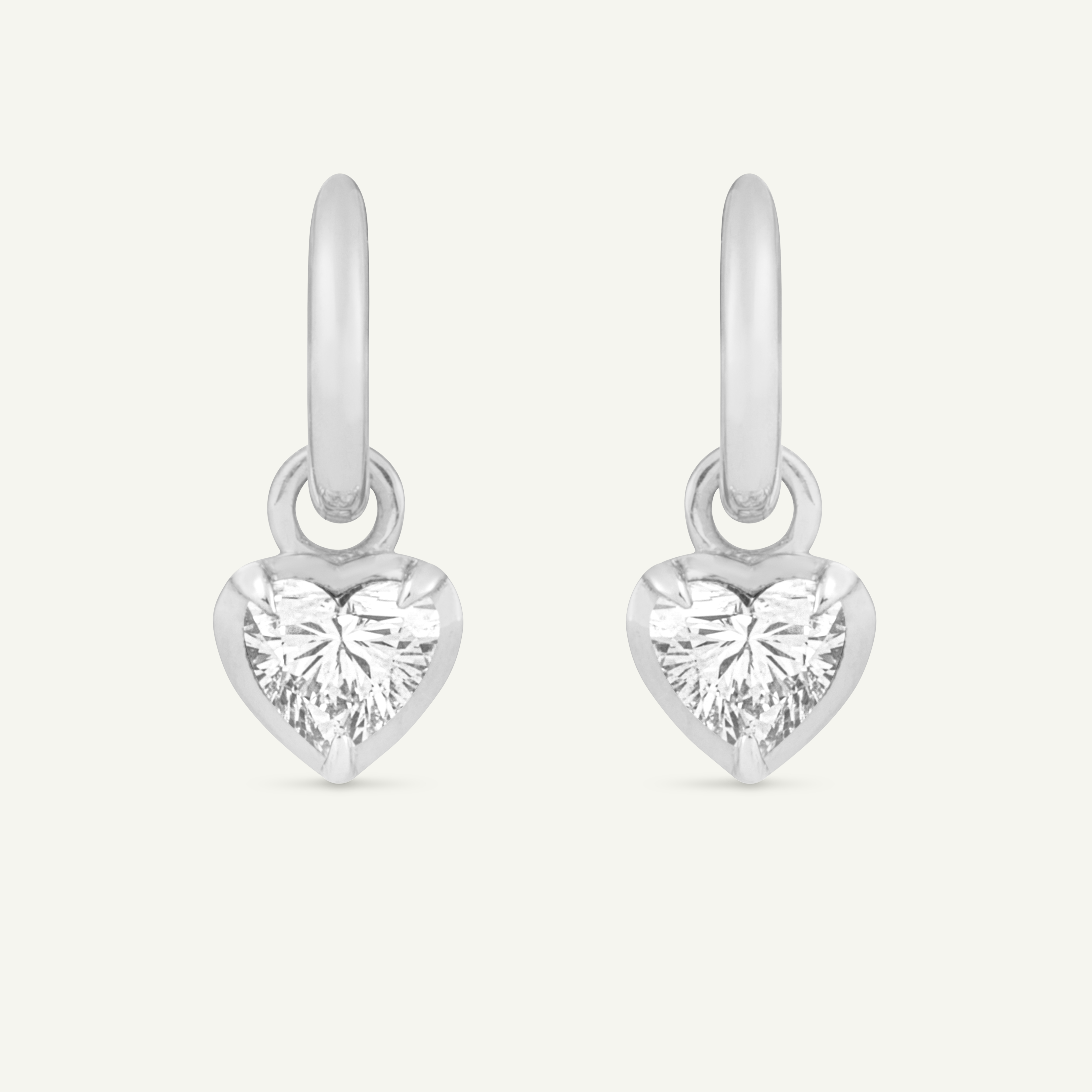 Medium Heart Kildonan White Gold Earrings