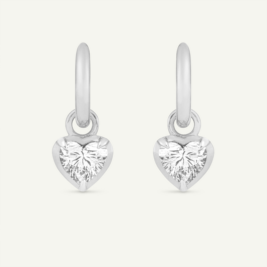 Medium Heart Kildonan White Gold Earrings