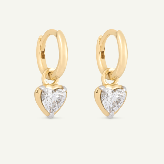 Medium Heart Kildonan Yellow Gold Earrings