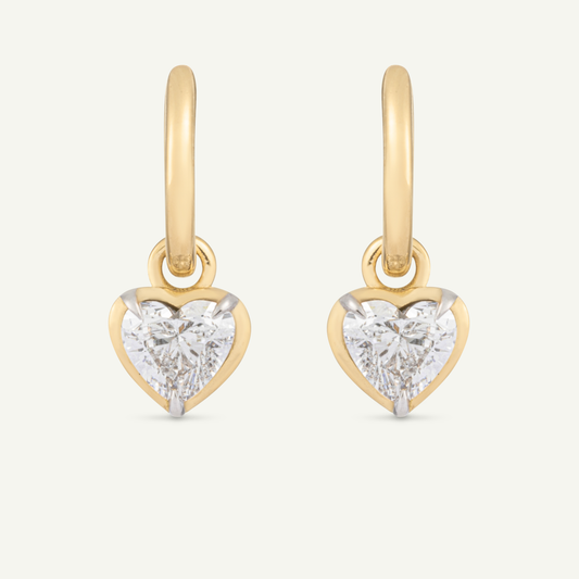 Large Heart Kildonan Yellow Gold Earrings