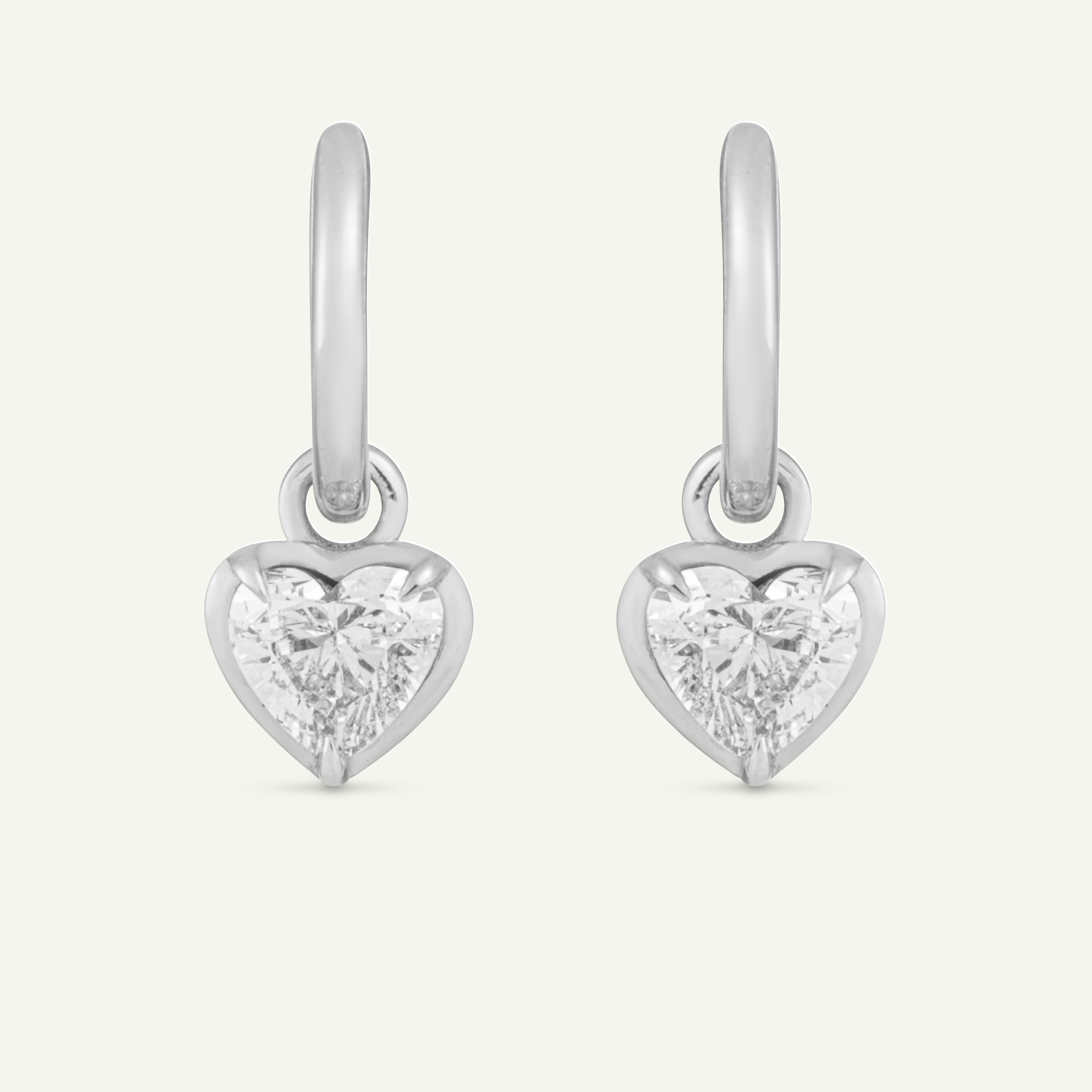 Large Heart Kildonan White Gold Earrings