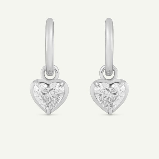 Large Heart Kildonan White Gold Earrings