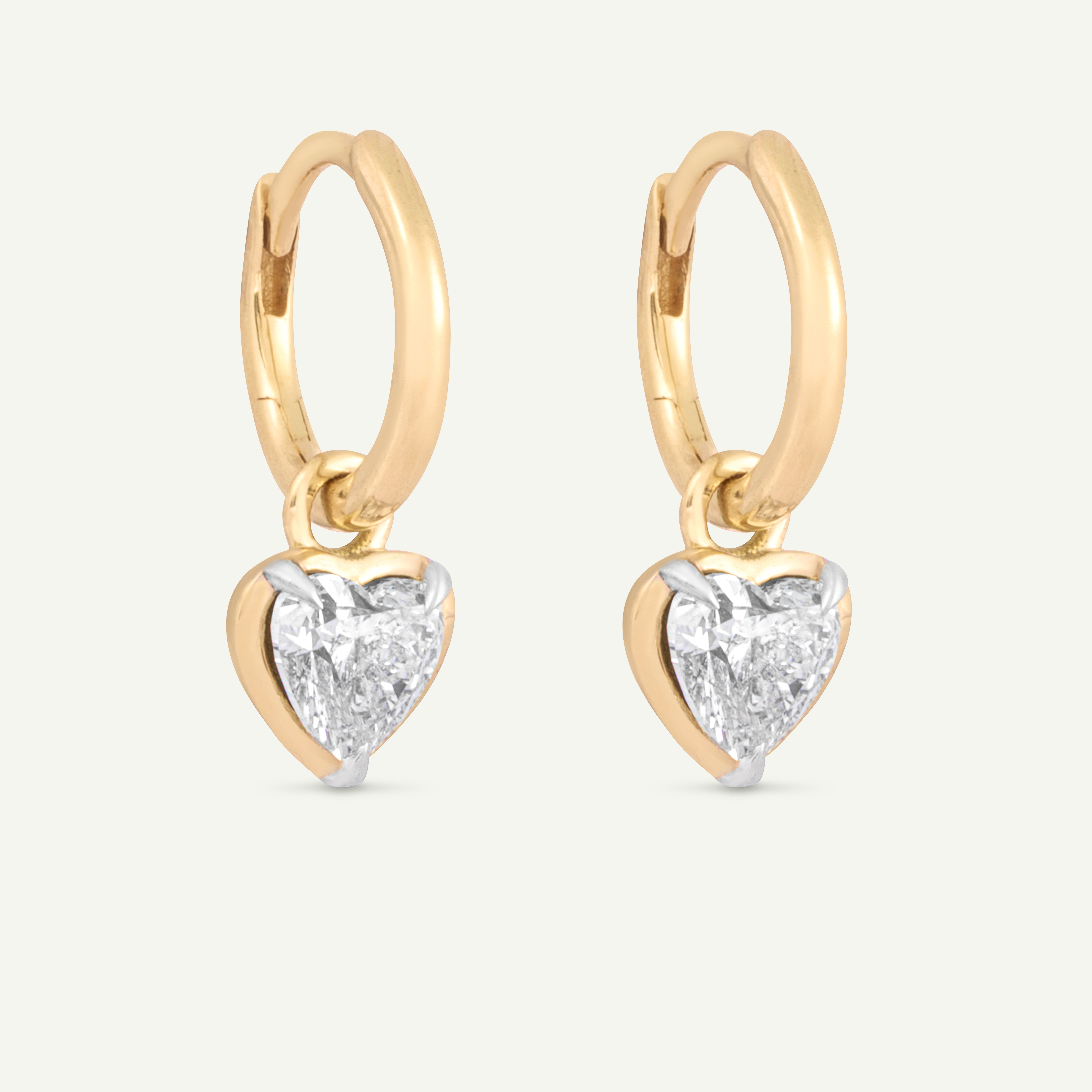 Large Heart Kildonan Yellow Gold Earrings