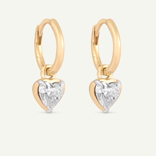 Large Heart Kildonan Yellow Gold Earrings