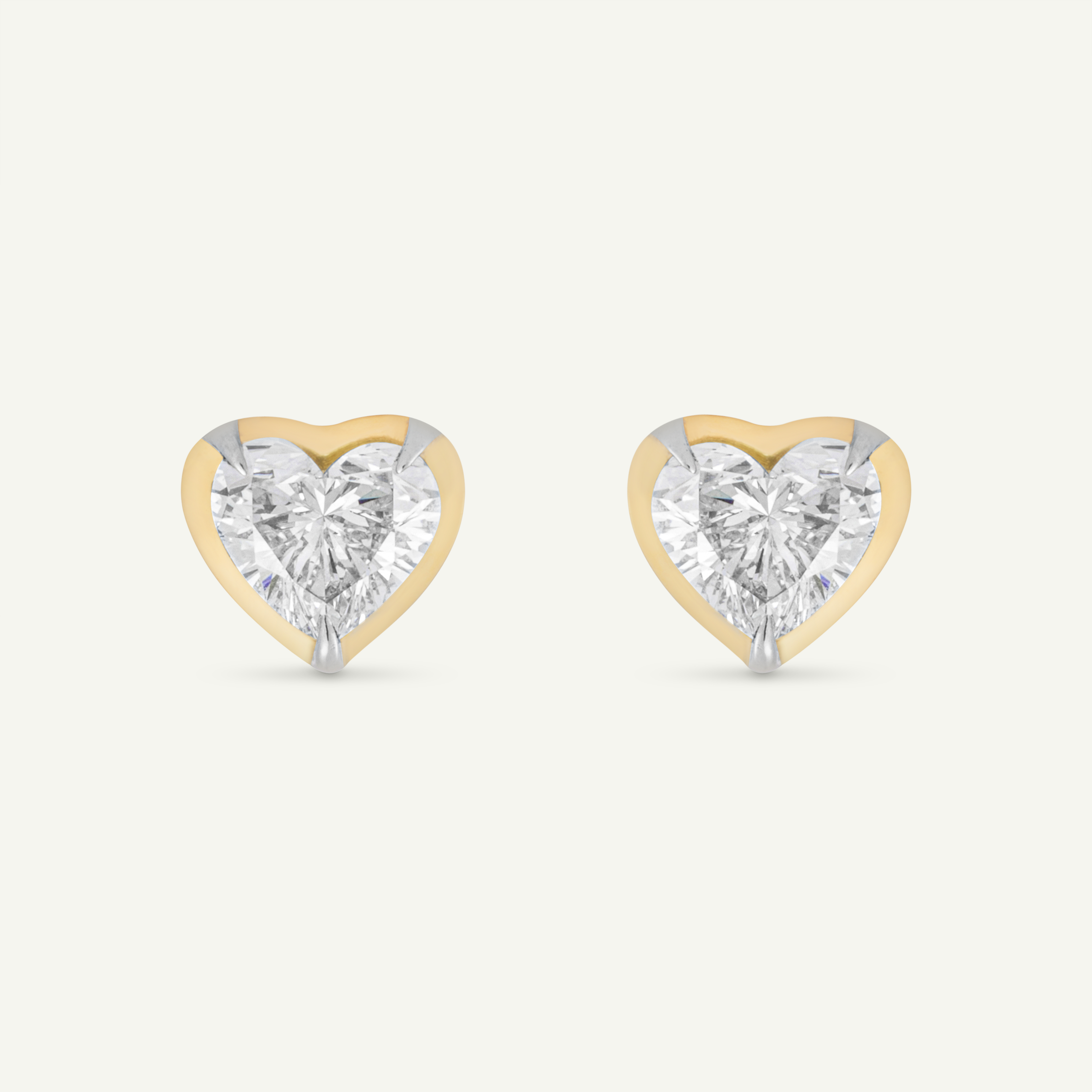 Heart Yellow Gold Bute Studs