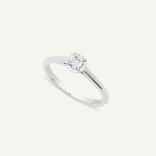 Small Round Oban White Gold Ring