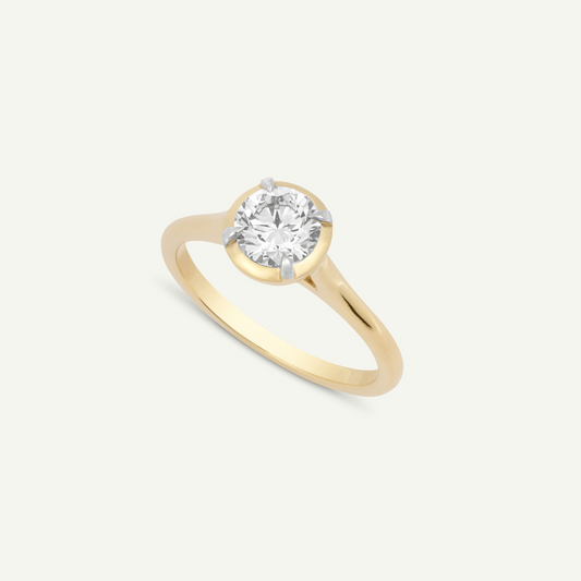 Large Round Oban Yellow Gold Ring