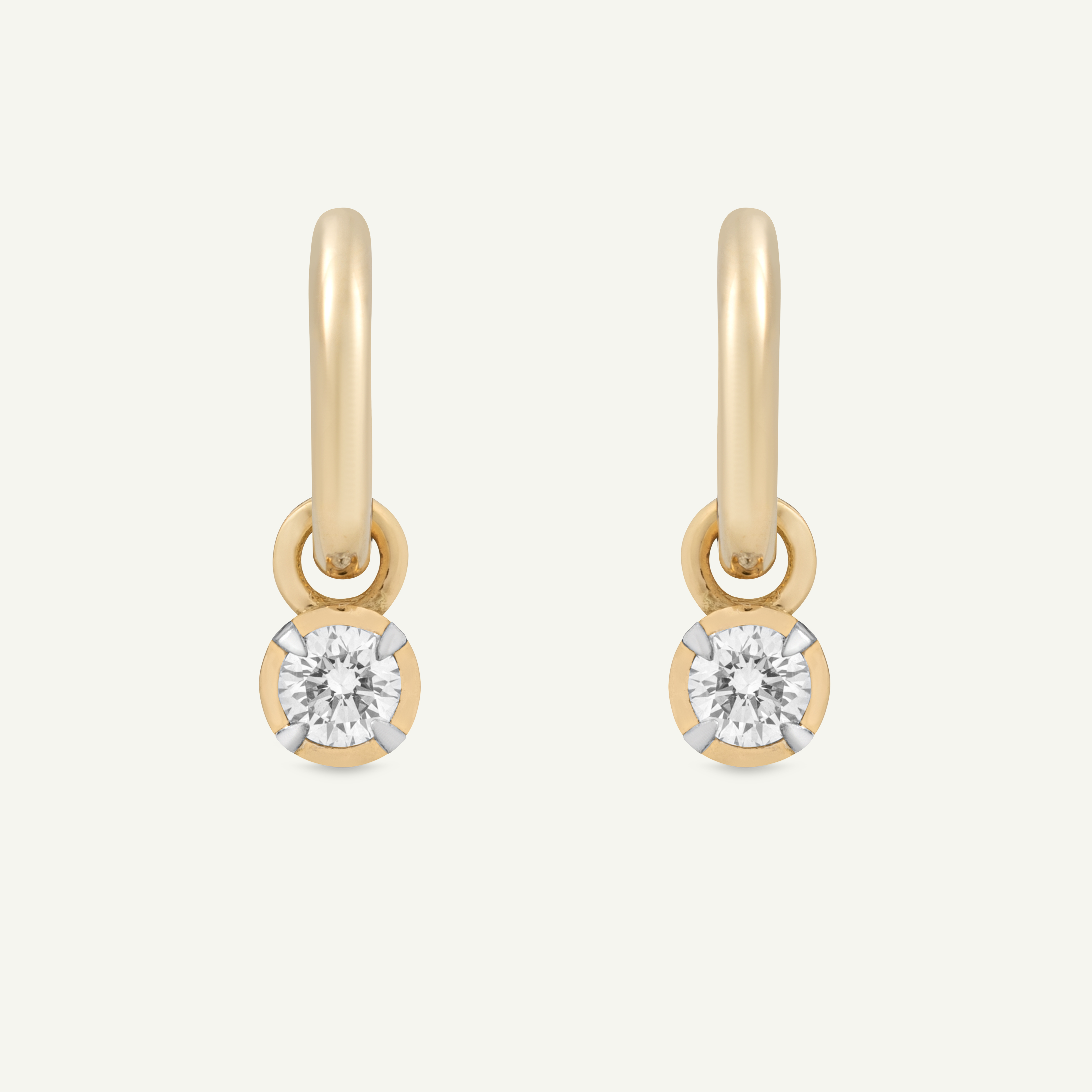 Small Round Kildonan Yellow Gold Earrings