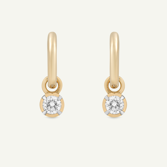 Small Round Kildonan Yellow Gold Earrings
