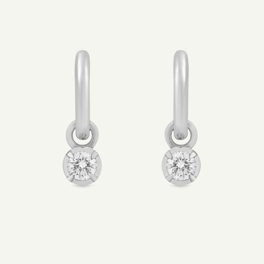 Small Round Kildonan White Gold Earrings