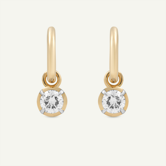 Medium Round Kildonan Yellow Gold Earrings