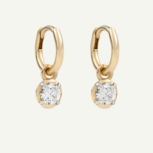 Medium Round Kildonan Yellow Gold Earrings