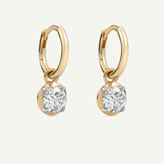 Large Round Kildonan Yellow Gold Earrings