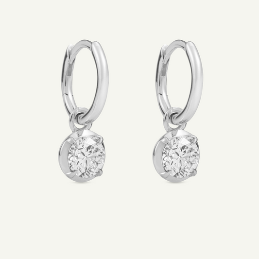 Large Round Kildonan White Gold Earrings