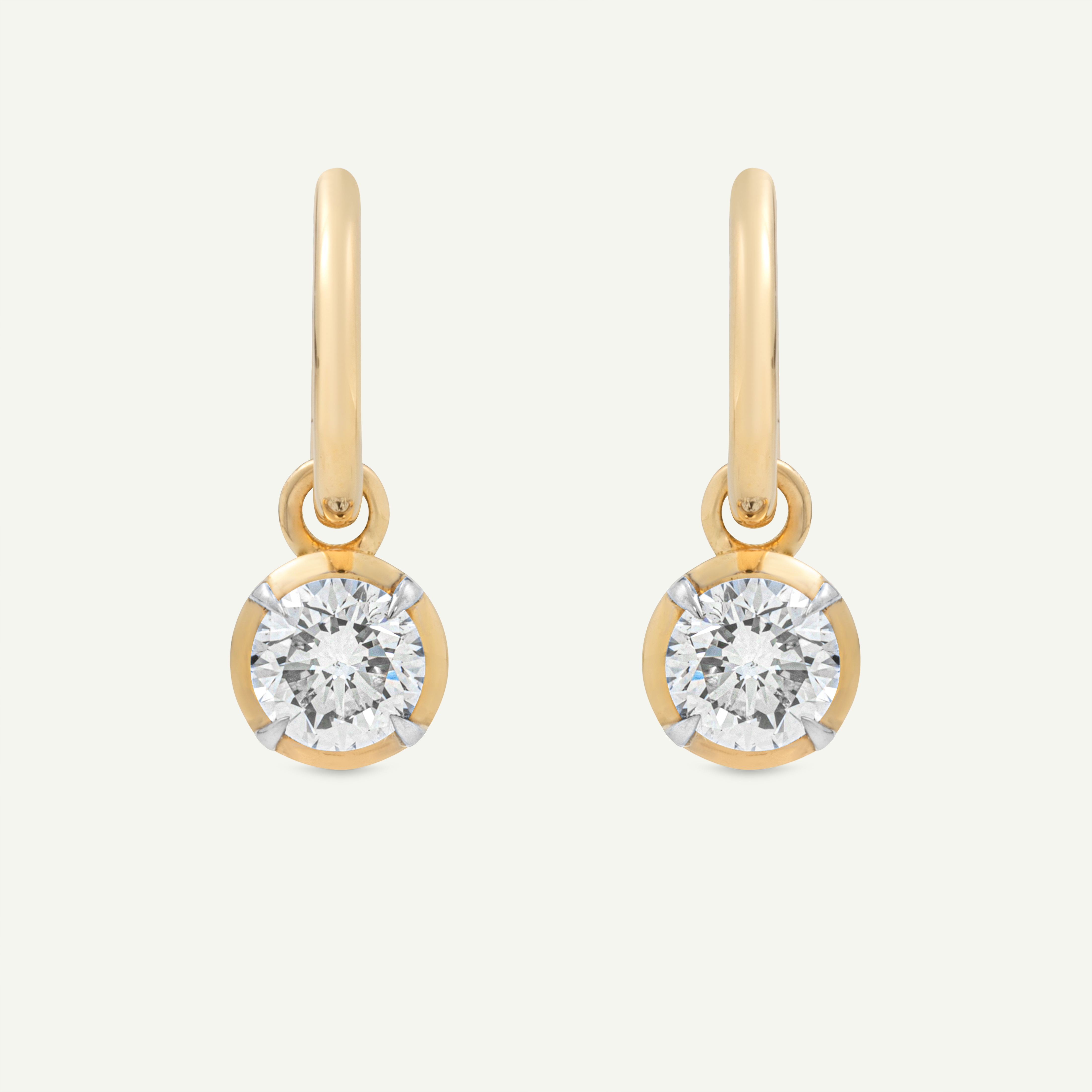 Large Round Kildonan Yellow Gold Earrings