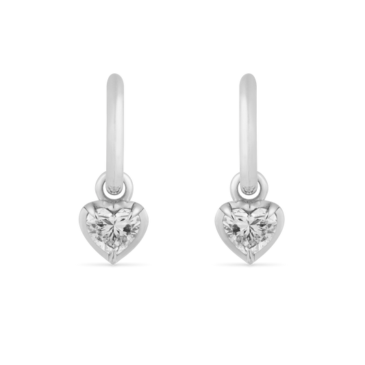 Medium Heart Kildonan White Gold Earrings