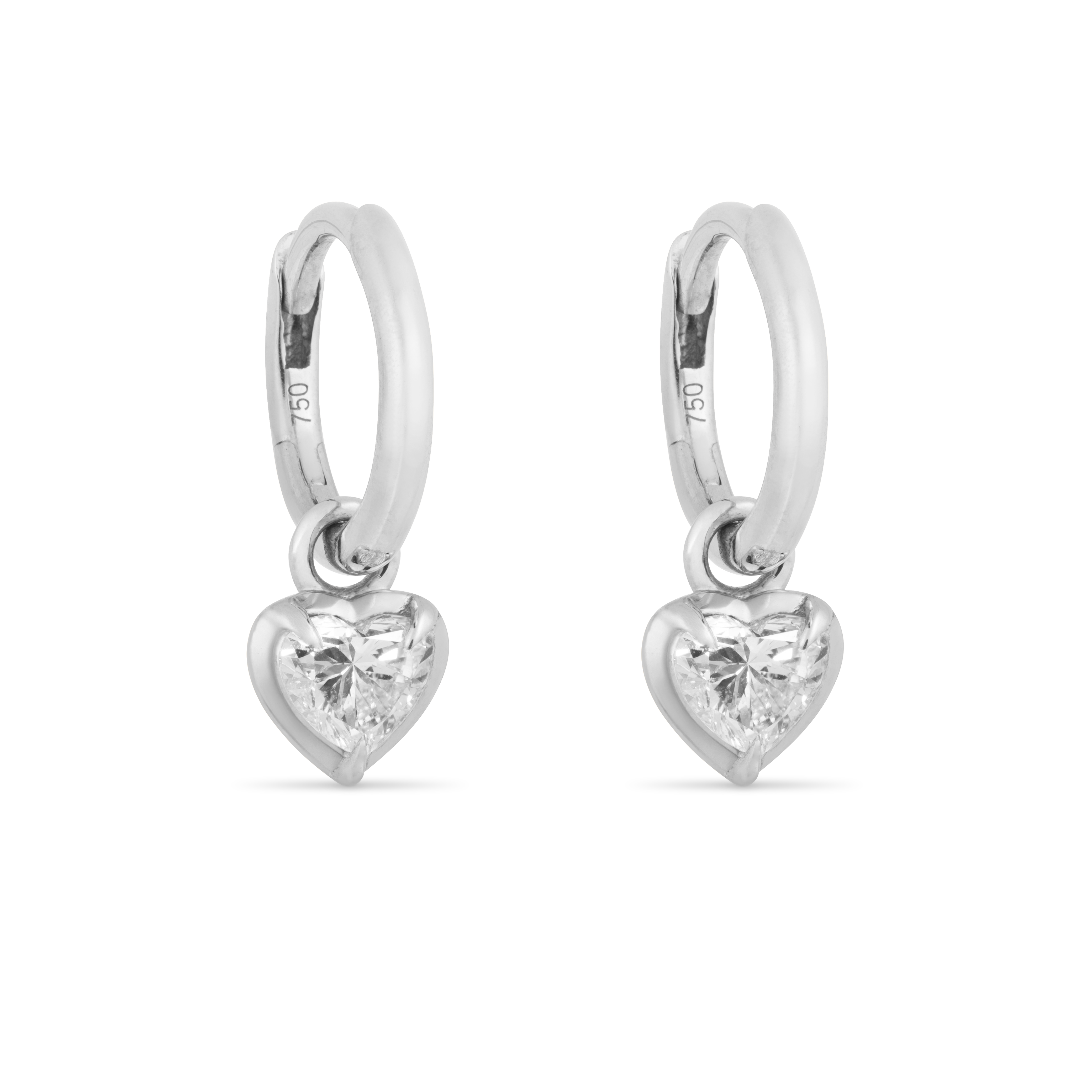 Medium Heart Kildonan White Gold Earrings