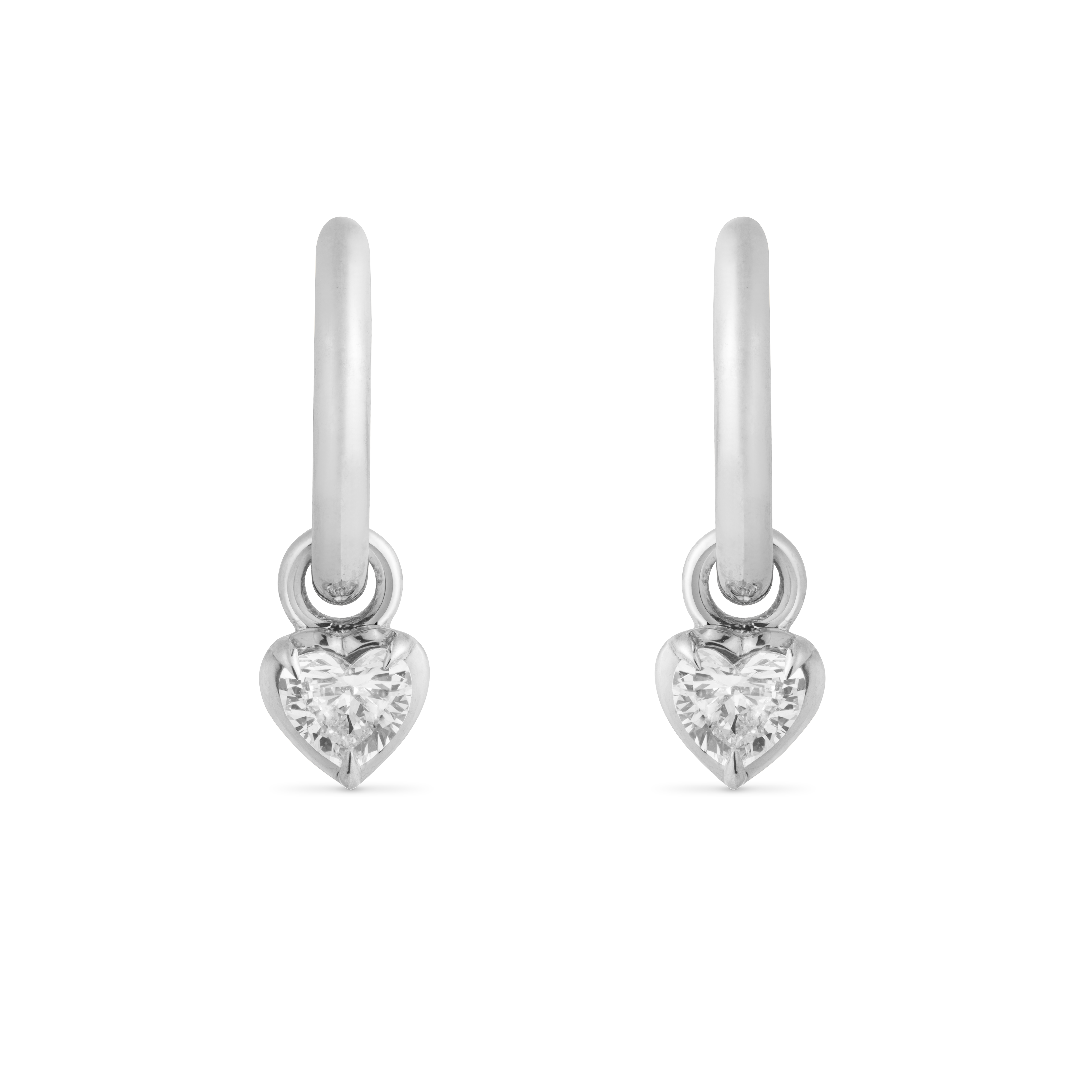 Small Heart Kildonan White Gold Earrings