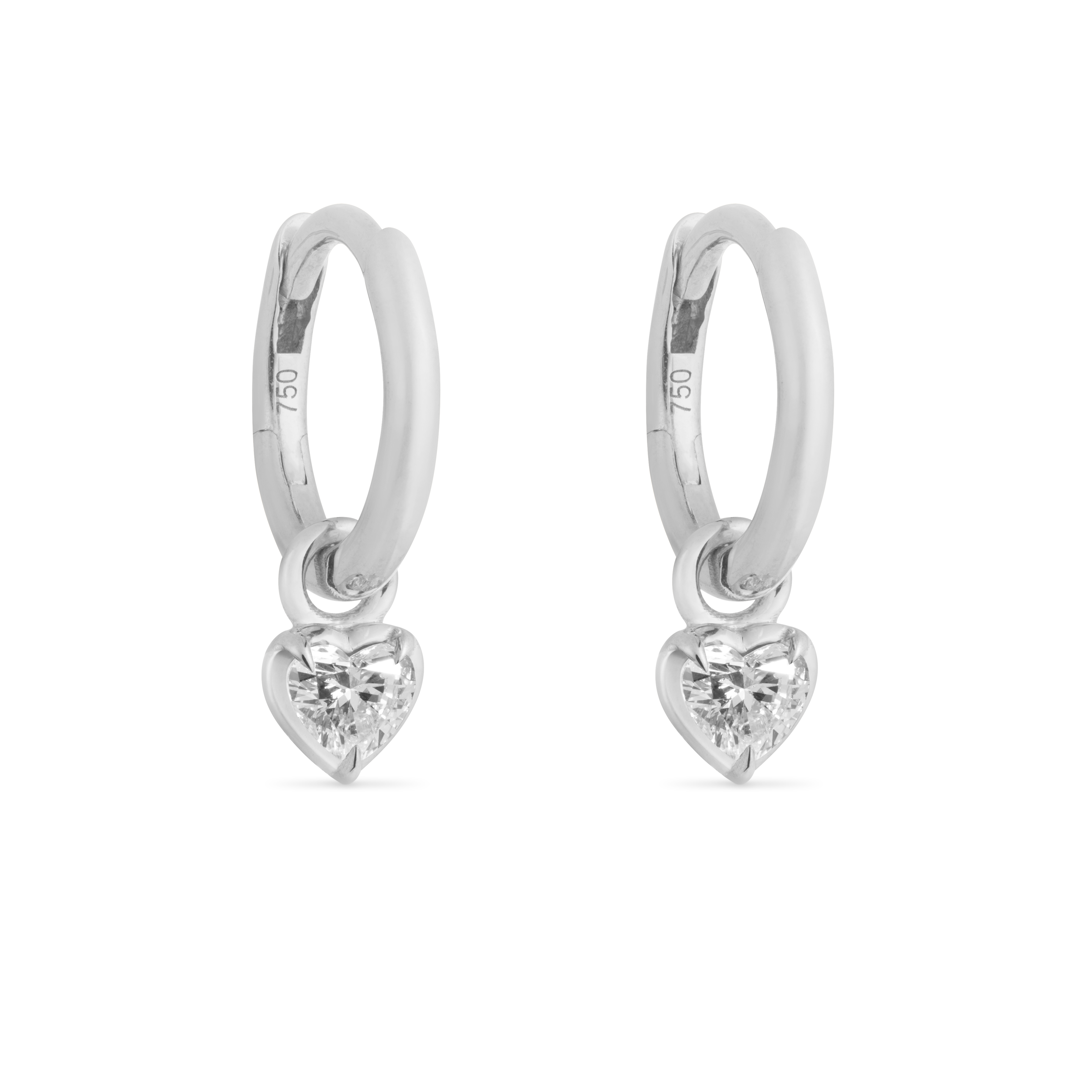 Small Heart Kildonan White Gold Earrings