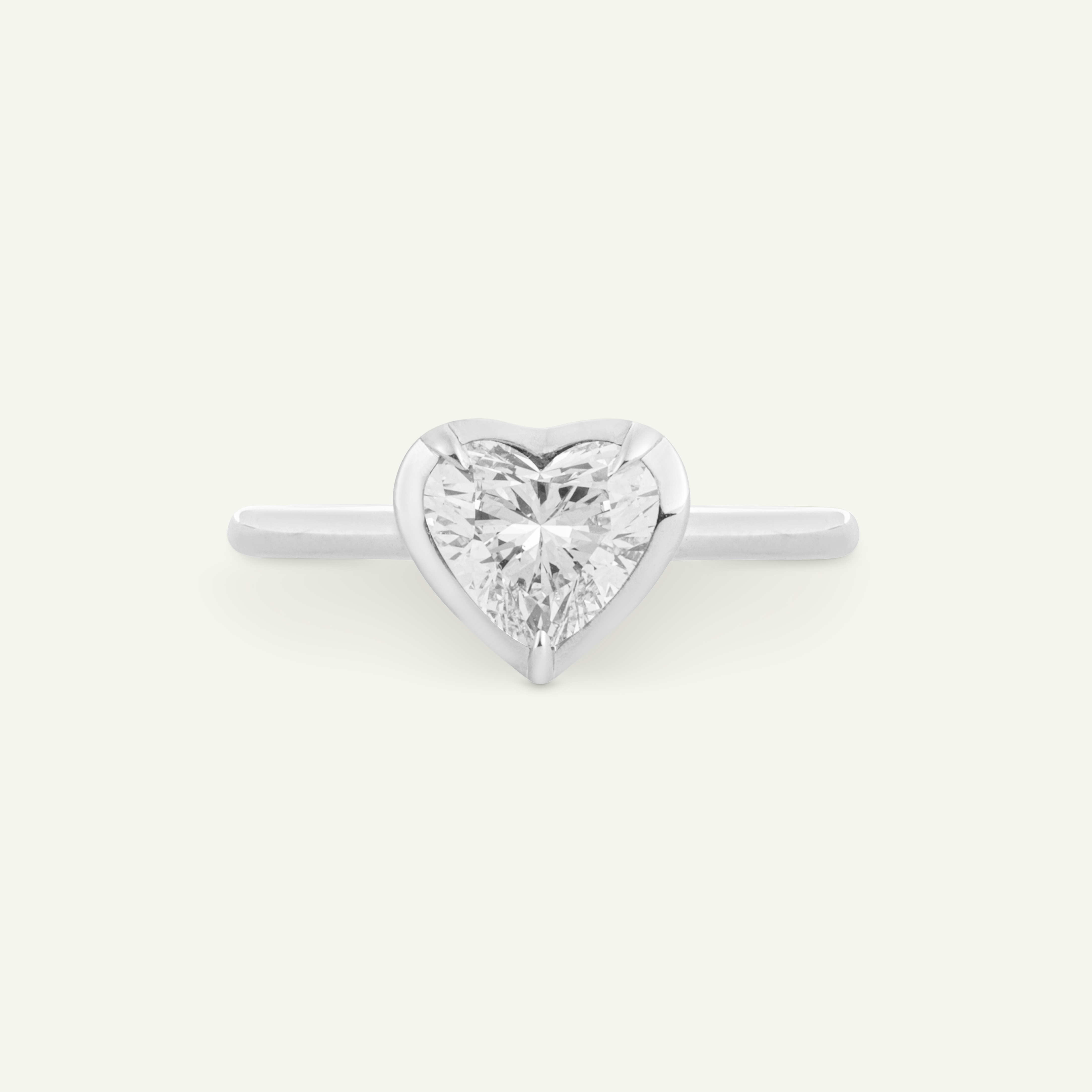 Large Heart Oban White Gold Ring