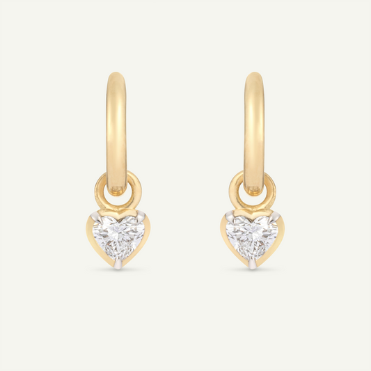 Small Heart Kildonan Yellow Gold Earrings