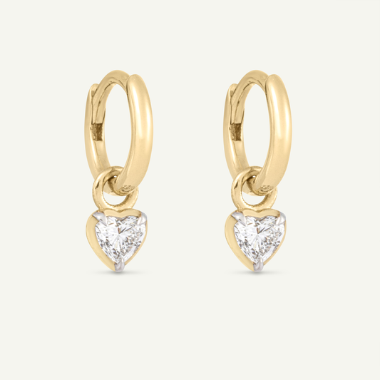 Small Heart Kildonan Yellow Gold Earrings