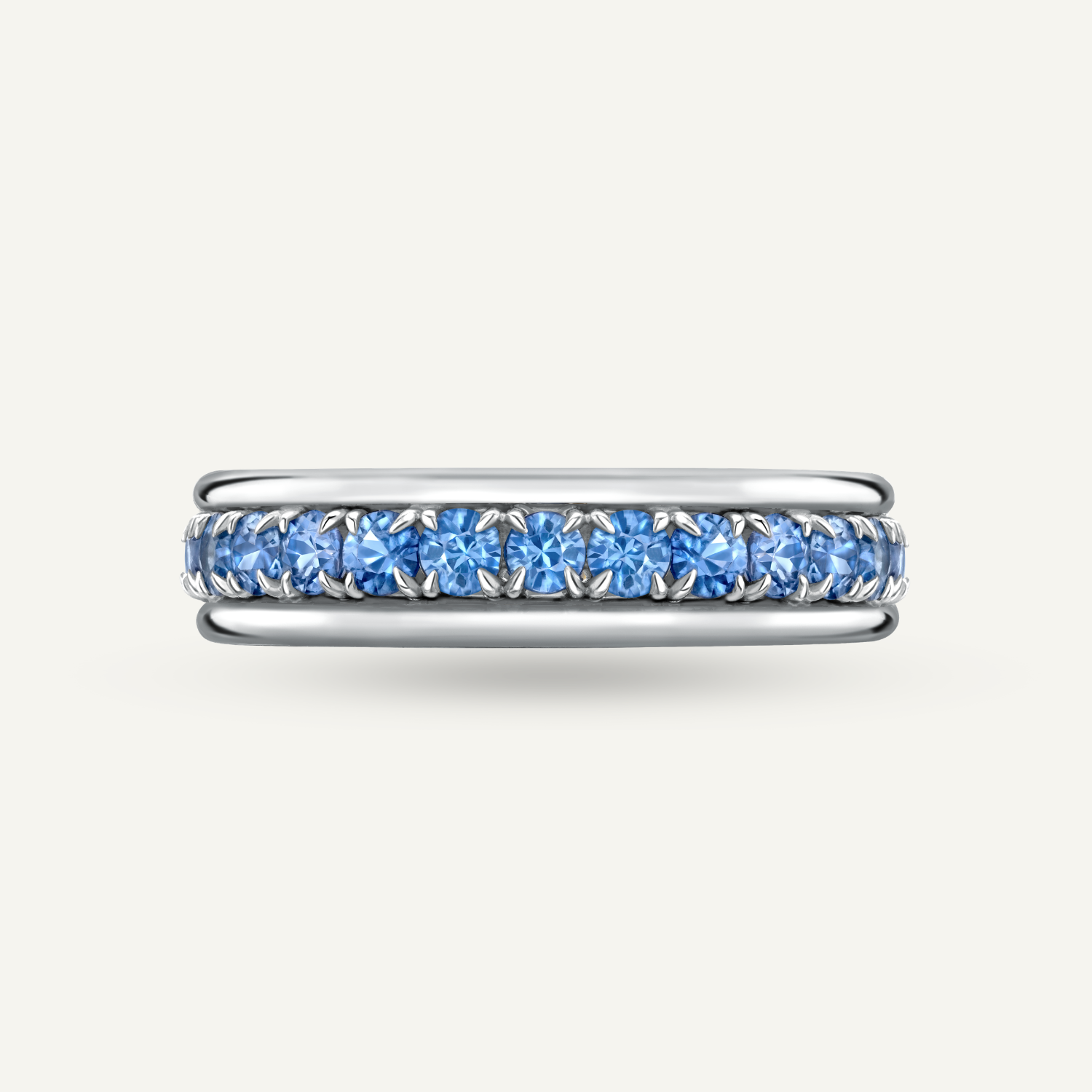 Blue Sapphire Tobermory Eternity White Gold Ring