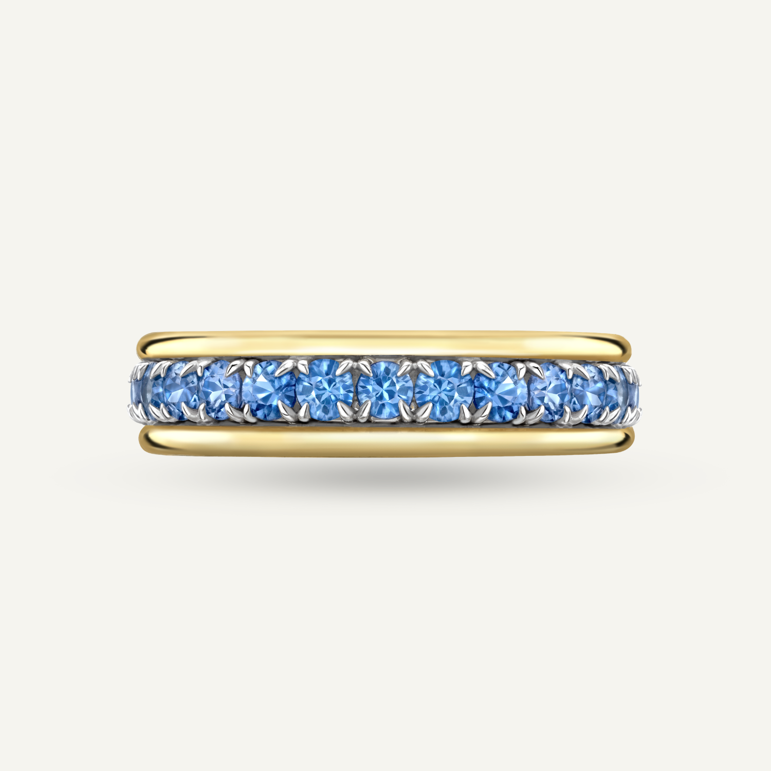 Blue Sapphire Tobermory Eternity Yellow Gold Ring
