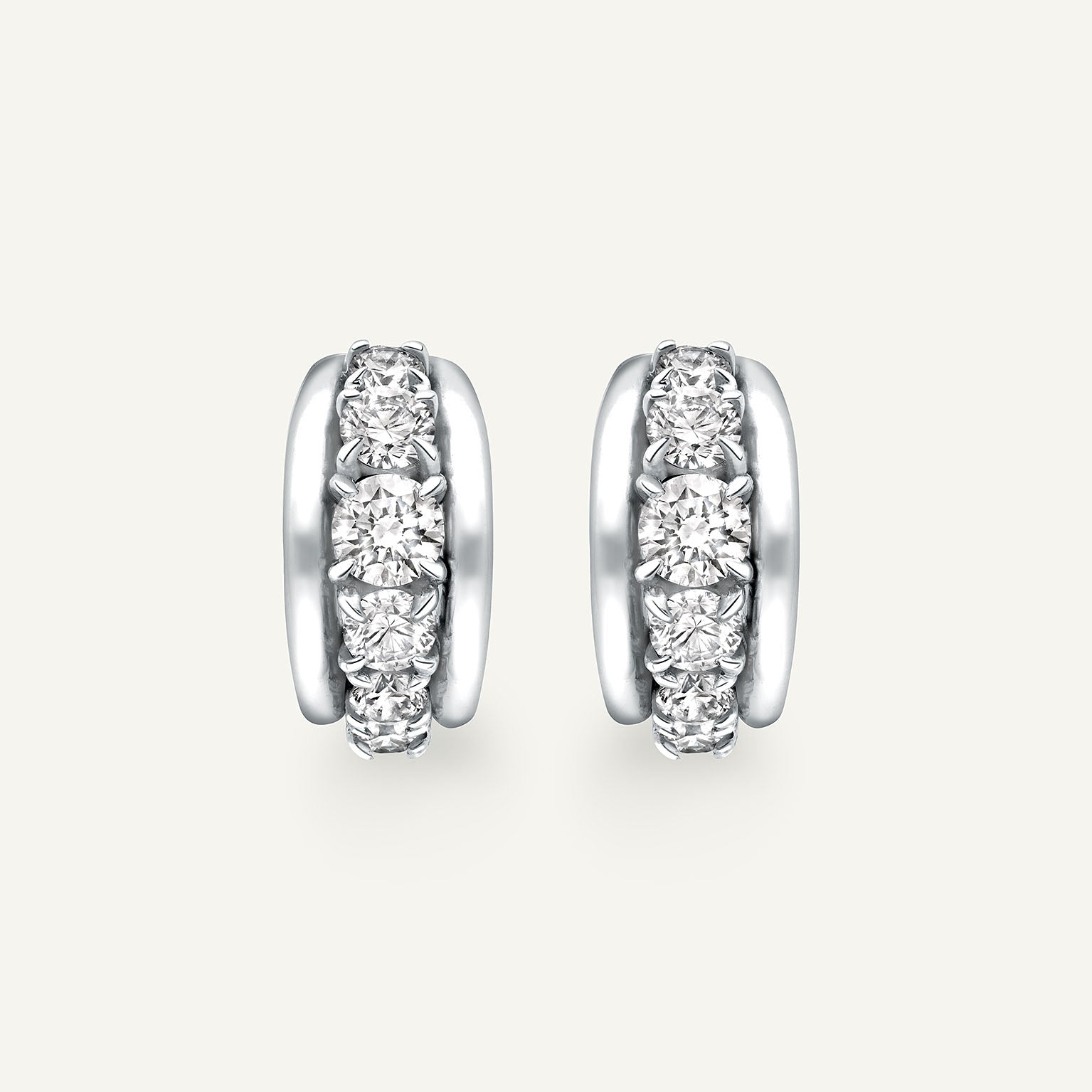 Tobermory White Gold Huggie Earrings
