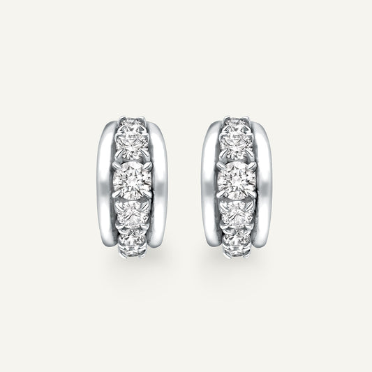 Tobermory Hoop White Gold Earrings