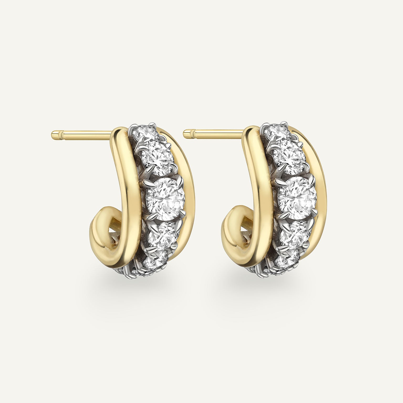 Tobermory Yellow Gold Huggie Earrings