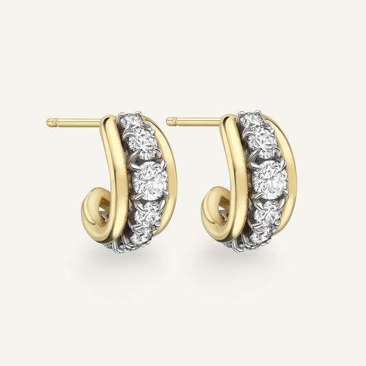 Tobermory Hoop Yellow Gold Earrings
