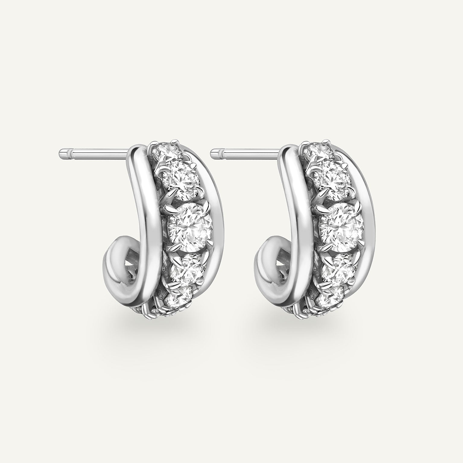 Tobermory White Gold Huggie Earrings