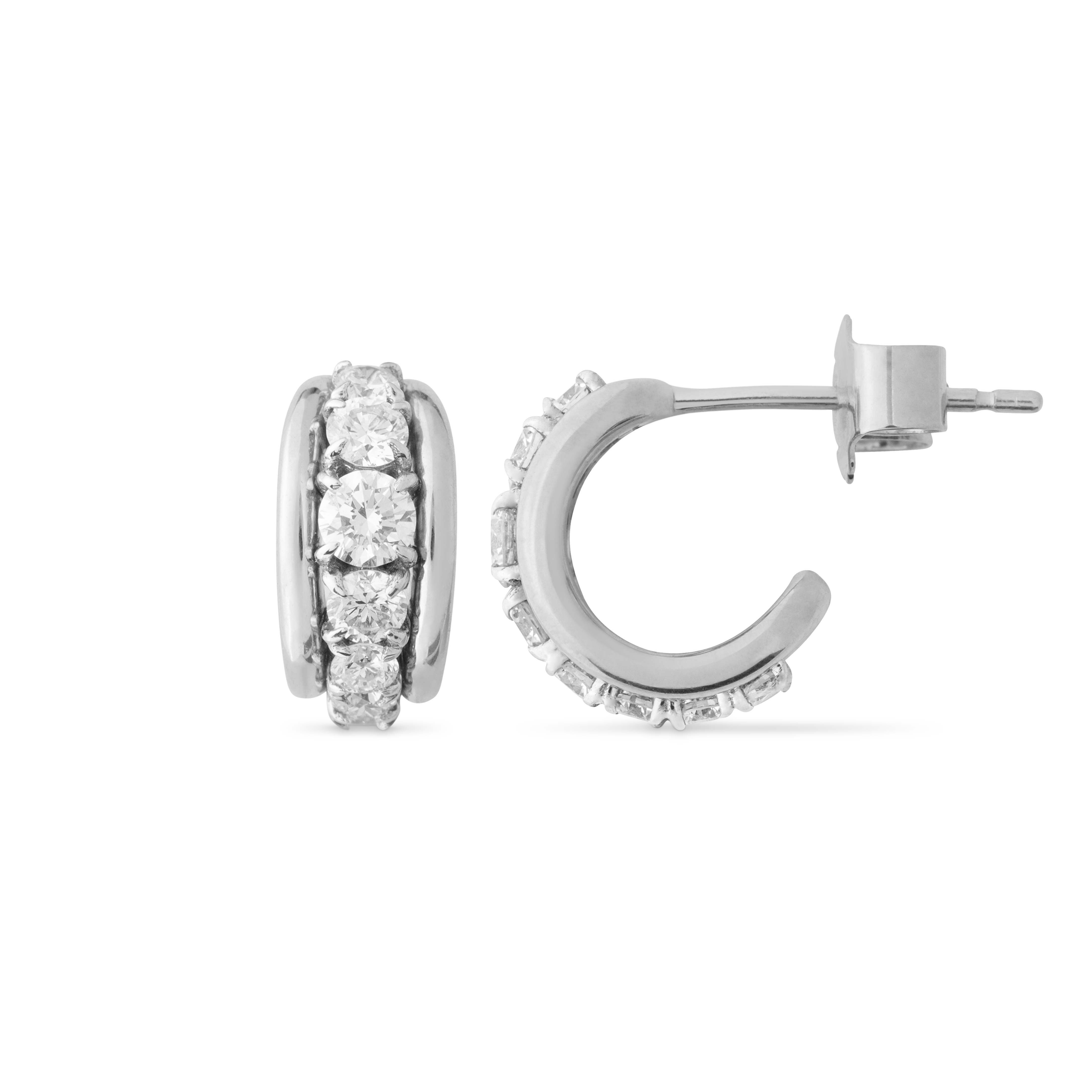 Tobermory Hoop White Gold Earrings