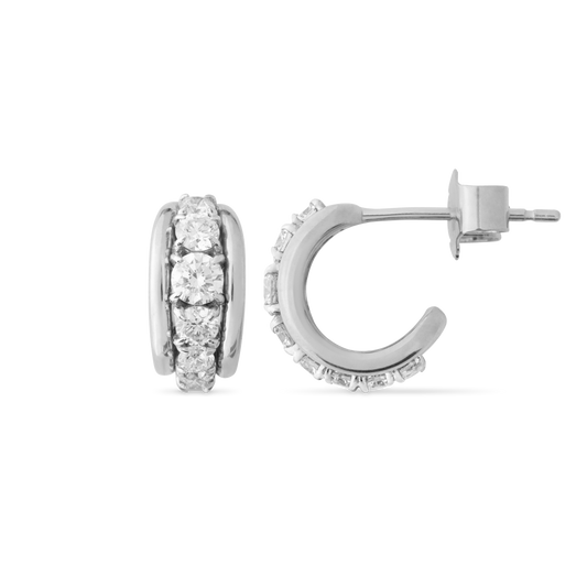 Tobermory Hoop White Gold Earrings