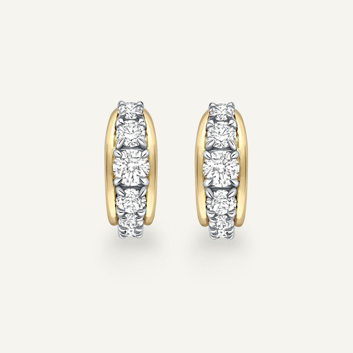Large Tobermory Hoop Earrings in 18k yellow gold, front view