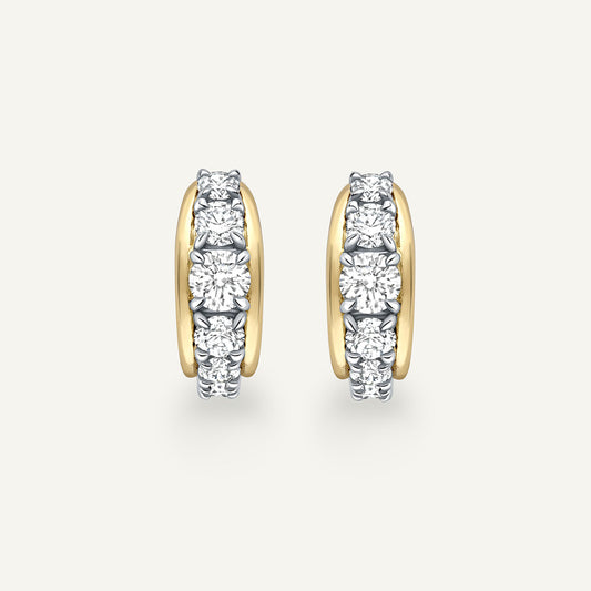 Large Tobermory Hoop Earrings in 18k yellow gold, front view