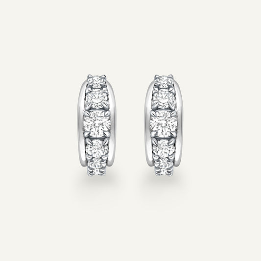 Large Tobermory Hoop Earrings in 18k white gold, front view