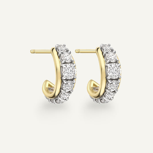 Large Tobermory Hoop Earrings in 18k yellow gold, side view