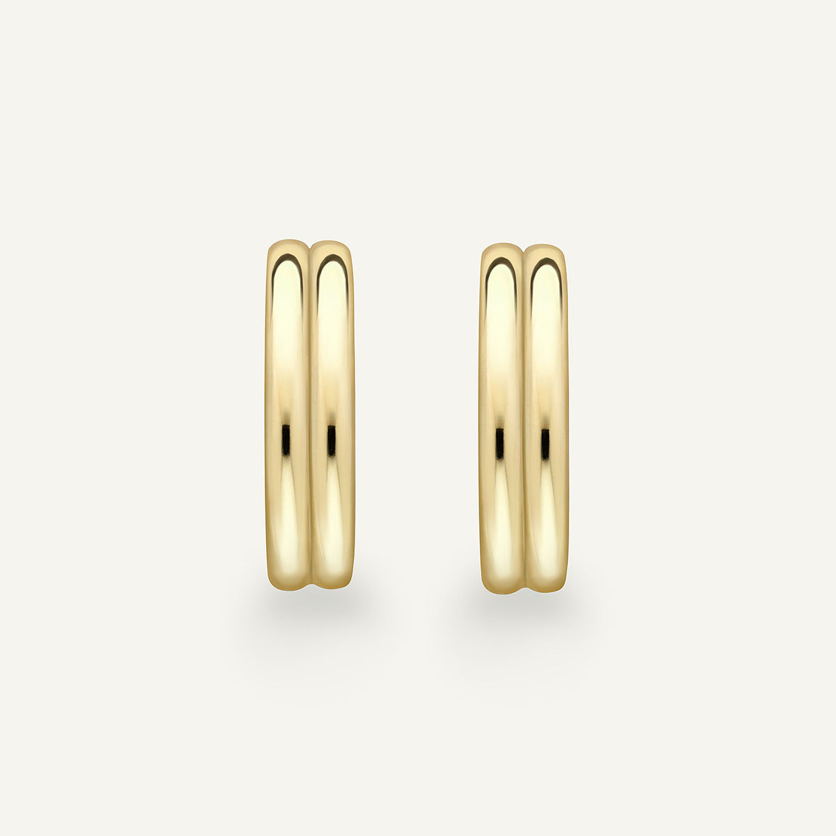 Medium Double Wick Hoop Earrings in 18k yellow gold, front view